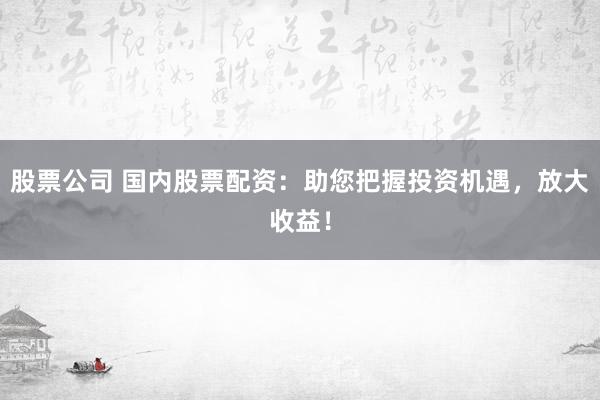 股票公司 国内股票配资：助您把握投资机遇，放大收益！