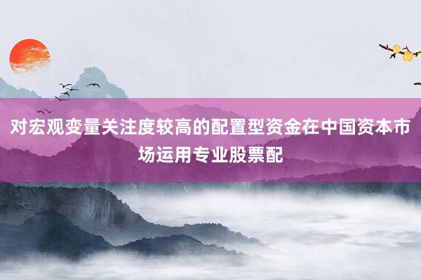 对宏观变量关注度较高的配置型资金在中国资本市场运用专业股票配