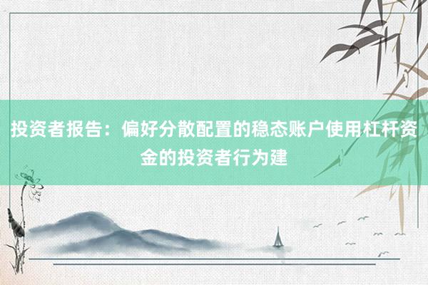投资者报告：偏好分散配置的稳态账户使用杠杆资金的投资者行为建