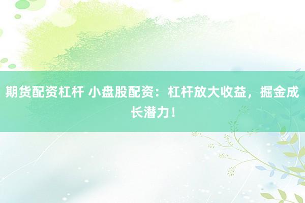 期货配资杠杆 小盘股配资:杠杆放大收益,掘金成长潜力!