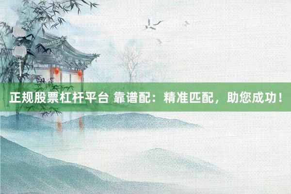 正规股票杠杆平台 靠谱配：精准匹配，助您成功！